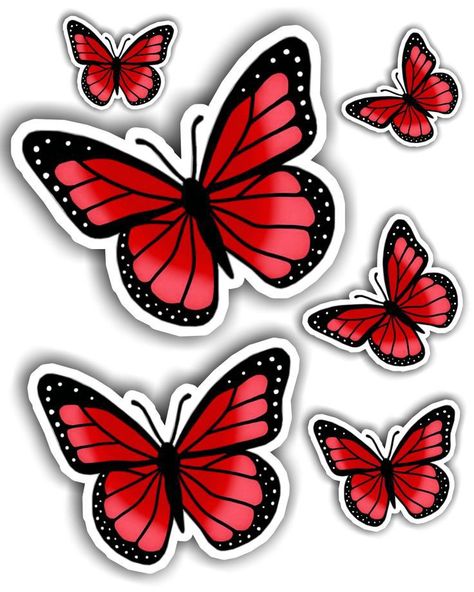 Butterfly Toppers Printable, Topper Kupu Kupu, Butterflies Cake Topper, Butterfly Topper, Valentine Paper Crafts, Cake Topper Printable, Butterfly Cake Topper, Butterfly Stickers, Birthday Cake Topper Printable