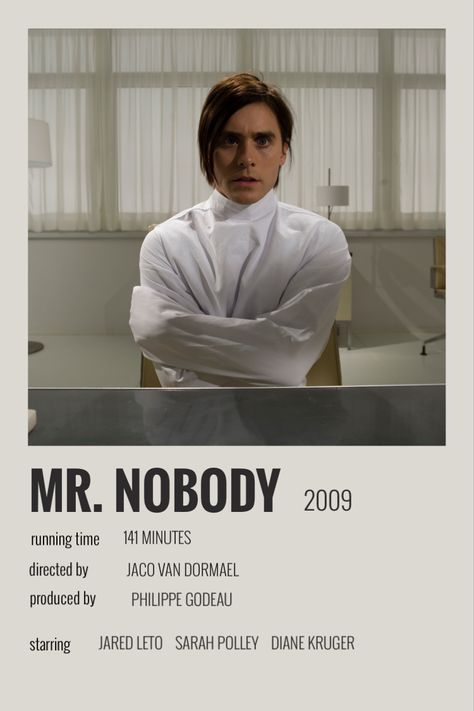 Mr Nobody Movie Poster, Her Polaroid Poster, Mr Nobody Poster, Movie Aesthetic Film, Mr Nobody Movie, Mr Nobody, Film Recommendations, Cinema Quotes, Movies To Watch Teenagers