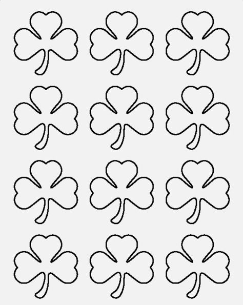 Shamrock Shamrock Patterns Free Printable, Shamrock Pictures, Shamrock Printable, Printable Outline, Shamrock Template, Royal Icing Templates, Shamrock Pattern, Fete Saint Patrick, St Patricks Day Crafts For Kids