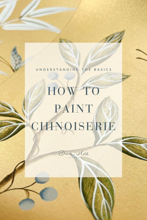 Understand the basics, tools and techniques of chinoiserie art in my new and upcoming e-book! I guide you through how to plan, create, and display chinoiserie art works (plus what to do if you make a mistake!). Sign up and be the first to receive access to the launch! Yellow Chinoiserie Bedroom, How To Paint Chinoiserie Diy, Diy Chinoiserie Painting, Chinoiserie Living Room Ideas, Diy Chinoiserie Panels, Chinoiserie Chic Bedroom, Chinoiserie Diy, Paint Over Wallpaper, Chinoiserie Paintings