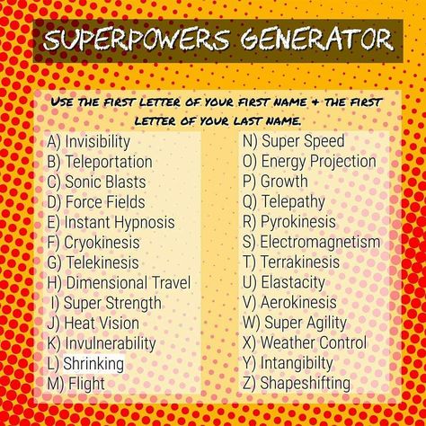 Choose Your Super Power, Superhero Powers Ideas, Super Powers Ideas, Superpowers Ideas, Speedster Superhero, Hero Names, Superhero Powers, Writing Aesthetics, Super Hero Powers