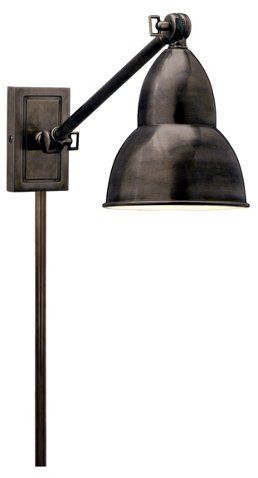 1-Light French Library Wall Lamp, Bronze - Lighting by Visual Comfort - Week 37 - Sales Events | One Kings Lane Prairie Falcon, French Library, Library Lamp, Bronze Sconces, Library Wall, Cord Cover, Bronze Lighting, Mercury Glass, Stylish Home