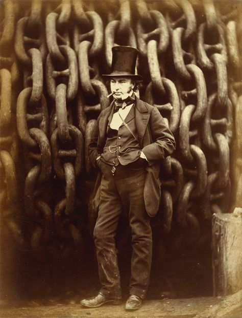 Isambard Kingdom Brunel Standing Before the Launching Chains of the Great Eastern / Robert Howlett / 1857 Isambard Kingdom Brunel, Black And White Canvas, A4 Poster, Custom Artwork, Box Art, Vintage Photography, Top Hat, Metropolitan Museum Of Art, Metropolitan Museum