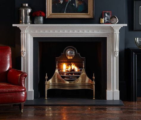 It can be difficult to decide what type of fireplace is best for your home, so to help we have collated a guide to aid new purchases for a cosy home. English Fireplace, Georgian Fireplaces, Fireplace Style, Marble Fireplace Surround, Fire Basket, Modern Centerpieces, Inglenook Fireplace, Fire Surround, Real Fire