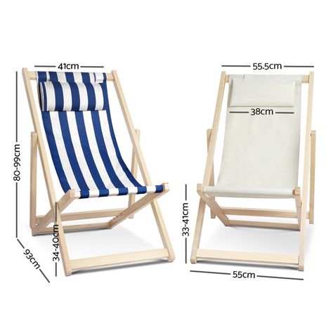 Artiss Outdoor Sling Chair Wooden Beach Chairs, Wooden Patio Furniture, Wooden Patio, Wooden Patios, Sand Crafts, Sun Lounge, Bar Stool Chairs, Fantastic Furniture, Beach Chair