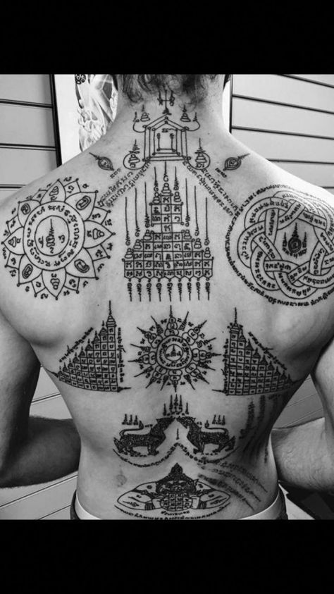 Gigi Tattoo, Tattoo Buddhist, Yantra Tattoo, Khmer Tattoo, Sacred Tattoo, Buddhist Tattoo, Black Mandala, Thailand Tattoo, Sak Yant Tattoo