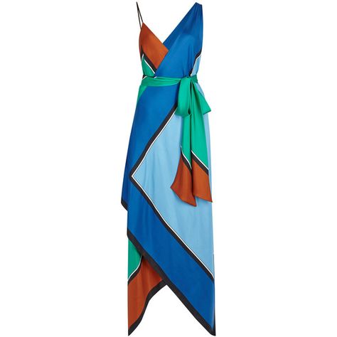 Diane von Furstenberg Colour-block handkerchief silk maxi dress ($605) ❤ liked on Polyvore featuring dresses, colorblock maxi dress, color block maxi dress, asymmetrical dresses, multi color maxi dress and colorful maxi dress Boho Dress Formal, Asymmetrical Dresses, Colorful Maxi Dress, Color Block Maxi Dress, Dresses Silk, Blue Silk Dress, Maxi Outfits, Dress Asymmetrical, Dress Party Night