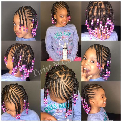 Kids Braids With Beads, Braids And Beads, Kid Braids, Braid Styles For Girls, Toddler Braided Hairstyles, Toddler Braids, Kids Style Hair, Black Kids Braids Hairstyles, Lil Girl Hairstyles