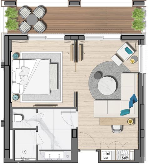 Vathi Cove Luxury Resort & Spa, Thassos Island Resort Suite Room Plan, Hotel Room Design Plan Layout, Room Resort Design, Resort Rooms Design, Resort Room Floor Plan, Big Bedrooms Ideas, Hotel Suite Interior Design, Two Bed Hotel Room, Resort Cottages Design Plan