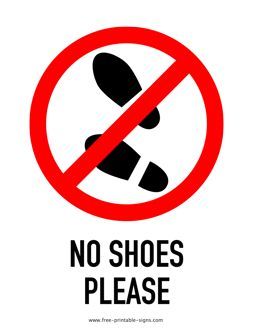 Download this printable no shoes please sign in PDF format to tell people in a respectful manner that wearing shoes is not allowed in that location. Please Take Off Your Shoes, Street Sign Decor, No Shoes Sign, 30 Day Plank Challenge, Family Binder, Funny Wood Signs, Android Wallpaper Art, Awareness Poster, No Shoes