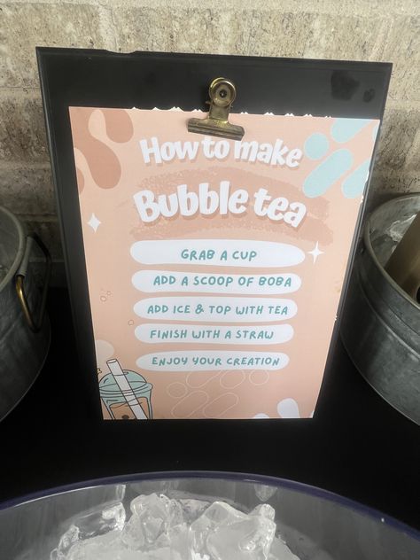 Diy Boba Bar, Boba Partea, Diy Boba, Boba Bar, How To Make Bubbles, Bar Diy, 10th Birthday Parties, Diy Bar, 18th Birthday Party