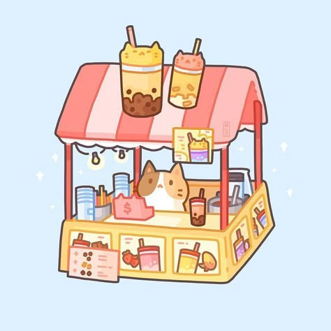 Procreate Ipad Art, Cute Kawaii Animals, Isometric Art, Kawaii Illustration, Cute Food Drawings, Stickers Kawaii, Food Cart, Cute Kawaii Drawings, Kawaii Doodles