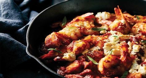 Prawn Saganaki, Christmas Seafood, Quick Evening Meals, Saganaki Recipe, Prawn Dishes, Greek Dinners, Greek City, Seafood Recipe, Mediterranean Dishes