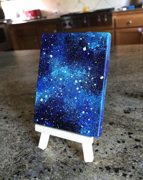 Glow In The Dark Painting, Galaxy Art Painting, Galaxy Painting Acrylic, Art Glow, Dark Painting, Mini Toile, Dark Galaxy, Seni Pastel, Constellation Art