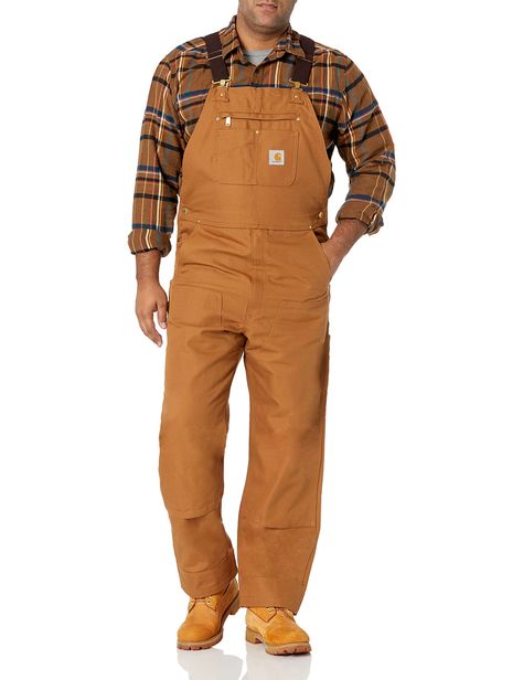 PRICES MAY VARY. 100% Cotton Imported Zipper closure Machine Wash Carhartt Company Gear Collection The updated version of Carhartt classic R01 bib was built with feedback from Carhartt consumers. 12-ounce, 100 percent ring-spun cotton duck Adjustable front-elastic suspenders Bib pocket with zipper closure holds electronics securely Two additional storage pockets; one with pen stall Pantalon Carhartt, Carhartt Bibs, Overalls Men, Mens Overalls, Carhartt Workwear, Carhartt Pants, Bib Overalls, Carhartt Mens, Denim Jumpsuit