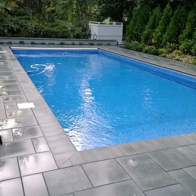 Pool Paving, Inground Pool Landscaping, Pool Pavers, Pool Design Ideas, Outside Pool, Pool Renovation, Pool Remodel, Pool Picture, Concrete Pool