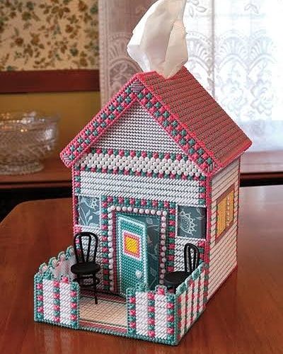 Anger Outlet, Cozy She Shed, Sticks Craft Ideas, Tissue Box Pattern, Tissue Box Cover Pattern, Plastic Canvas Projects, Plastic Canvas Box Patterns, Chicken Scratch Embroidery, Kleenex Box Cover