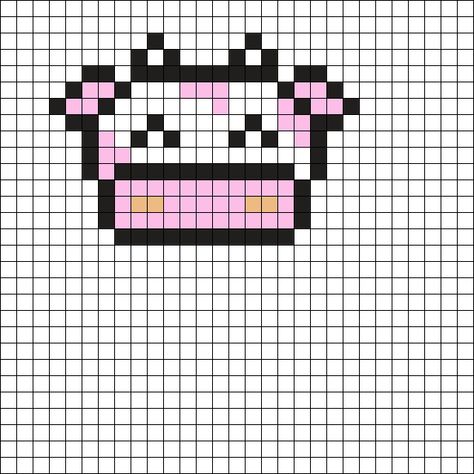 Strawberry Cow Perler Bead, Pokemon Perler, Strawberry Cow, Hamma Beads, Fuse Bead Patterns, Pattern Maker, Pixel Drawing, Pixel Art Grid, Kandi Patterns