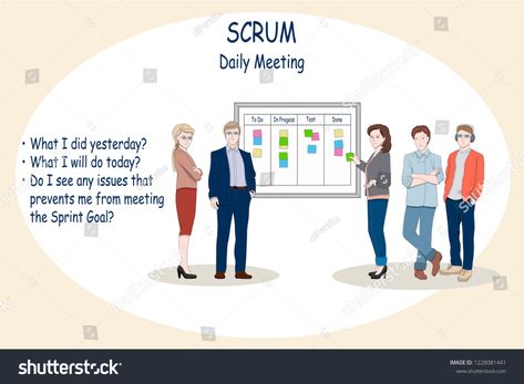 Web or print concept illustration of Scrum Daily Meeting. Scrum Master and Team have a discussion near the Task Board. Set of Businessman character design as a group of developers, UX/UI designer, QA. Master#Meeting#Team#Task Businessman Character Design, Scrum Master, Concept Illustration, Photography For Beginners, Ux Ui, Special Promotion, Ui Ux Design, Royalty Free Photos, New Pictures