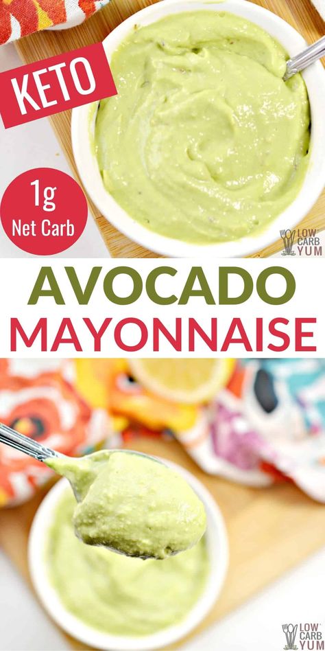 Avocado Mayonnaise Recipe, Avocado Mayo Recipe, Keto Sandwiches, Keto Dip, Avocado Mayonnaise, Low Carb Salad Dressing, Keto Salad Dressing, Avocado Mayo, Mayo Recipe