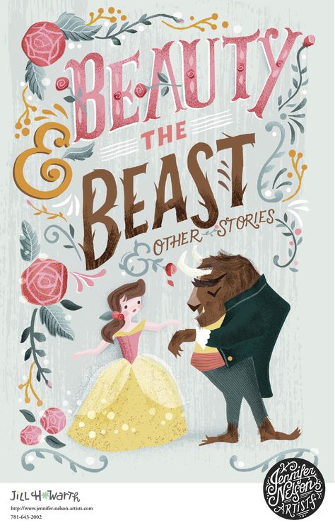 Beauty and the beast is a movie and a story made for kids as a princess falls in love with a beast and the beast ends up turning into a Prince Charming... Beauty And The Beast Book, Jill Howarth, Princess Illustration, Book Cover Illustration, Beautiful Book Covers, Disney Beauty And The Beast, Book Cover Art, Famous Books, Children Book Cover