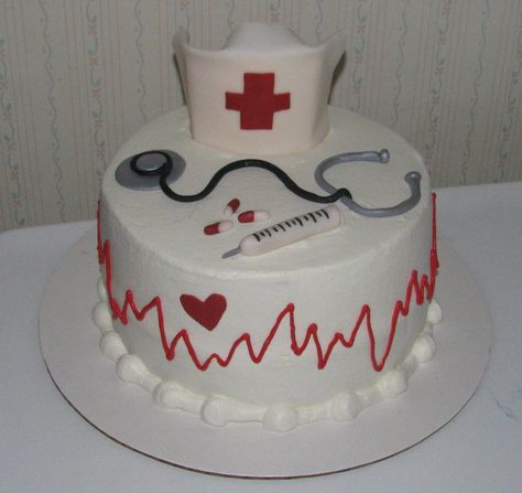 Another Nurse Cake Nurse Cake Design, Nurse Treats, Nurse Cakes, Pharmacy Cake, Doctor Graduation Cake, Nursing Graduation Cakes, Whale Cake, Medical Cake, Cake Transport