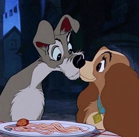 In Love Cartoon Characters, Couple Cartoon Characters Disney, Disney Characters In Love, Tramp Lady And The Tramp, Disney Animal Couples, Disney Love Aesthetic, Disney Love Couples, Iconic Cartoon Couples, Lady And The Tramp Aesthetic