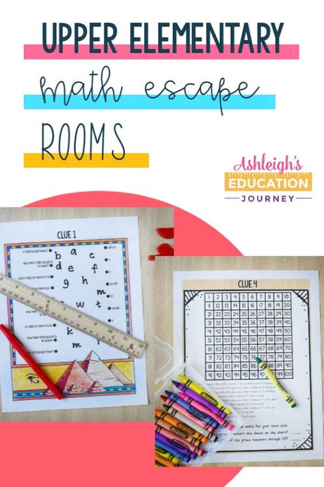 Upper Elementary Math Escape Rooms - Multiplication Escape Room with an Ancient Egyptian theme Math Provocations, Math Escape Room, Upper Elementary Activities, Grandma Camp, Egyptian Theme, Upper Elementary Math, Fourth Grade Math, Elementary Activities, Math Strategies