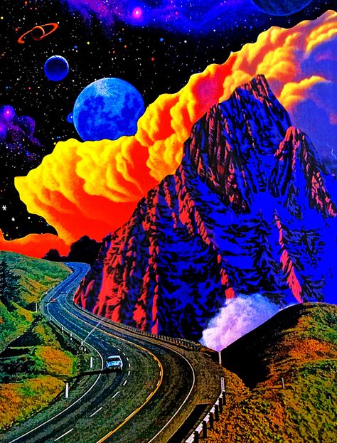 Trippy Scenery, Psychodelisch Art, Psychadelic Art Patterns, Trippy Landscape, Trippy Environment Art, Space Art Trippy, Trippy Road Art, Trippy Planets, Psychadelic Art Space