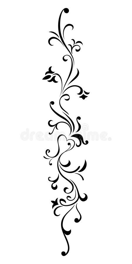 Illustration about Isolated vertical floral ornament (Vector). Illustration of decorative, branches, abstract - 5282084 Vertical Floral Design, Vine Design Drawing, Vertical Tattoo Ideas, Vertical Tattoo Design, Floral Vine Tattoos, Vines Drawing, Vertical Tattoo, Floral Design Drawing, Decorative Branches