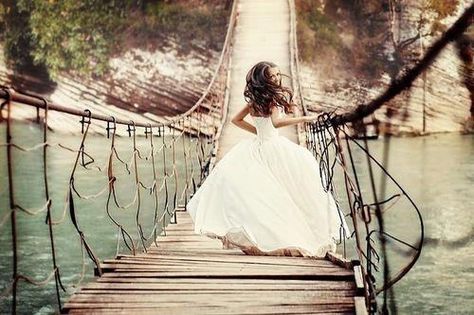 Bridge shot!! Wedding Fotos, Runaway Bride, To Infinity And Beyond, Jolie Photo, Fairytale Wedding, Wedding Pics, Here Comes The Bride, Happily Ever After, Wedding Pictures