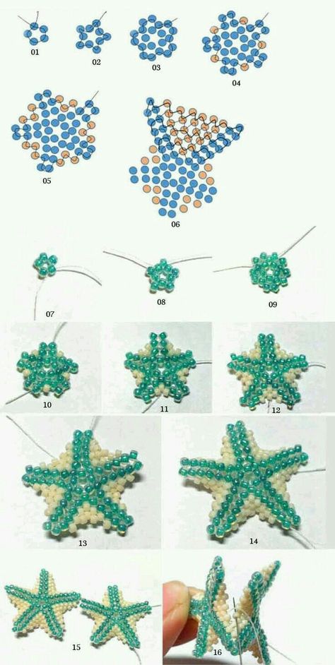 Beaded Starfish, Beaded Flowers Patterns, Beading Jewelery, Seed Bead Patterns, Bead Weaving Patterns, Beading Techniques, Seed Bead Tutorial, Beaded Earrings Patterns, Beadwork Patterns