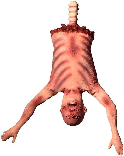 AW 37" Halloween Half Body Prop Skinned Hanging Corpse Torso Haunted House Party Indoor Outdoor Decoration Animated Halloween Decorations, Animated Halloween Props, Animated Halloween, Haunted House Decorations, Haunted House Party, Skeleton Decorations, Human Bones, Halloween Prop, Scary Faces