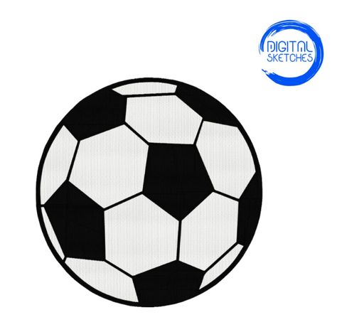 Free Embroidery Design: Soccer Ball Soccer Embroidery, Soccer Ball Template, Soccer Ball Svg, Soccer Ball Silhouette, Soccer Embroidery Designs, Pes Embroidery, Raw Edge Applique, Bonsai Art, Applique Pattern