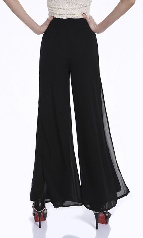 Women's Culottes Wide Leg Slacks Pants Trousers Swing Chiffon White Black High Waist Basic Office / Career Daily Layered Full Length Comfort Solid Colored S M L XL XXL / Loose Fit 2024 - $36.99 Prom Dresses 2019, Slack Pants, Black High Waist, Womens Basic, Classic White, Special Occasion Dresses, Wide Leg Pants, White Black, Full Length