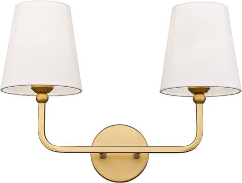 METWET 2-Light Gold Bathroom Vanity Light Fixtures, Modern Bedside Wall Sconces with Flared White... | Amazon (US) Gold Bathroom Vanity, Bathroom Vanity Light Fixtures, Farmhouse Wall Sconces, Light Fixtures Bathroom Vanity, Modern Bedside, Vanity Light Fixtures, Bathroom Vanity Light, Gold Bathroom, Hallway Living Room