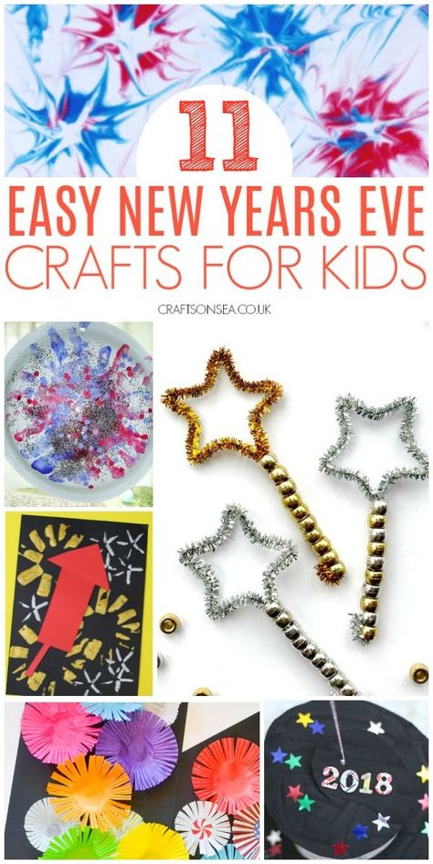 Easy New Years Eve crafts for kids New Years Eve Crafts, New Years Art, News Years Crafts For Kids, Fireworks Craft For Kids, New Year's Eve Crafts, Kids New Years Eve, New Year's Eve Activities, Fireworks Craft, Crafts For Toddlers