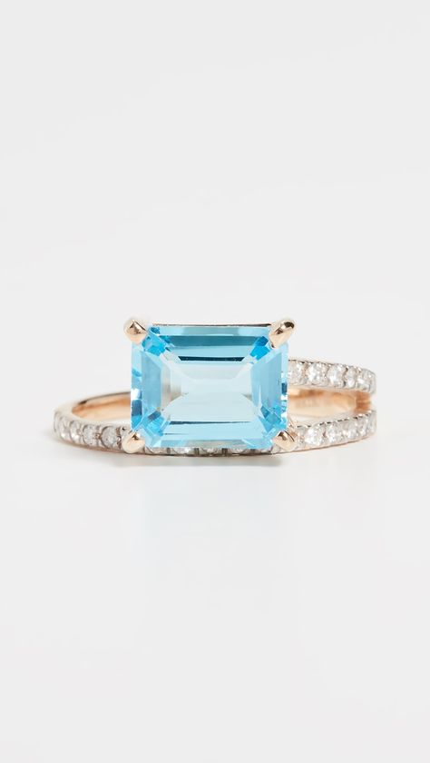 Rectangle Cuts: Mateo 14k Blue Topaz Point of Focus Ring Leaf Engagement Ring, Trending Engagement Rings, Ring Trends, Curved Wedding Band, Morganite Engagement, Morganite Engagement Ring, Emerald Engagement, Emerald Engagement Ring, Sapphire Engagement