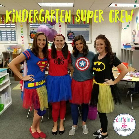 teacher halloween superhero costumes Female Superhero Costumes Diy, Superhero Transformation, Family Halloween Movies, Teacher Halloween Costumes Group, Faculty Room, Superhero Week, Teacher Outfits Preschool, Costumes For Teachers, Heroes Theme