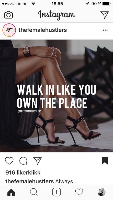 Walk in like you own the place. Own it. The female hustlers bossbabe boss babe quote The Female Hustlers Quotes, Female Hustler Quotes, Sigma Empath, Babe Quote, Female Hustler, Female Hustlers, Quotes Badass, Boss Vibes, Business Woman Quotes