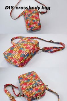 Diy Mini Crossbody Bag, Phone Bags Diy Purses, Sewing Phone Bag, Shoulder Bag Patterns To Sew, Diy Sling Bag Pattern, Mini Bag Diy, Shoulder Bag Tutorial, Phone Bag Diy, Diy Crossbody Bag