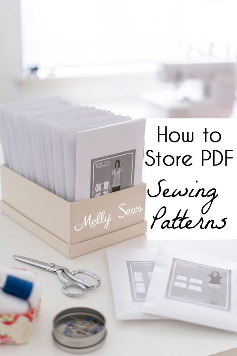 How to Store Your Printed PDF Sewing Patterns – 3 Ways Hey y’all, as the last post in my studio declutter and organization series this year, I wanted to talk about how to store PDF patterns. I’ve seen various methods of what to do with the patterns you print out, and I’ve tried a few...Read More Sewing Pattern Storage Ideas Diy, Sewing Pattern Storage Ideas, Pattern Storage Ideas, Pattern Organization, Sewing Pattern Storage, Pattern Storage, Melly Sews, Fat Quarter Projects, Sewing Easy Diy