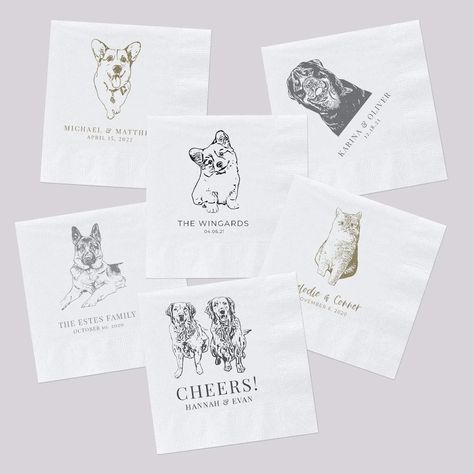 Personalized Pet Wedding Cocktail Napkins, Custom Wedding Napkins, Dog Cocktail Napkins Wedding, Cat Wedding Napkins| | - AliExpress Wedding Custom Cups, Incorporating Dog Into Wedding, Reception Party Favors, Dog Cocktail Napkins, Pet Cocktail Napkins, Wedding Merch, Personalized Wedding Napkins, Custom Wedding Napkins, Wedding Reception Decor Ideas