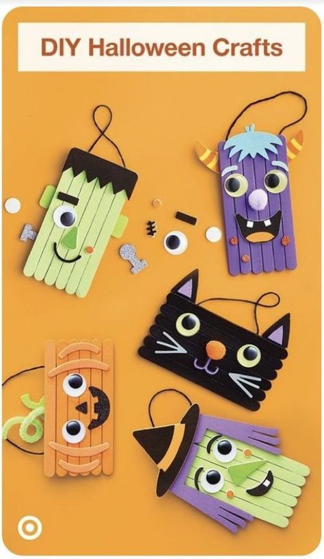 Diy Halloween Crafts For Kids, Stick Character, Craft Toddler, Diy Halloween Crafts, Spooky Diy, Bricolage Halloween, Halloween Arts And Crafts, Halloween Preschool