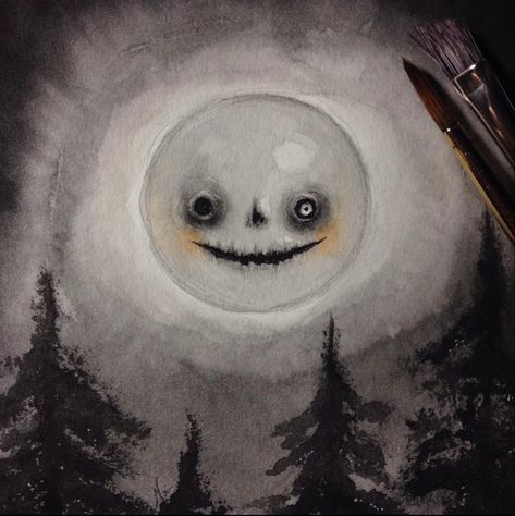 Sophia Rapata, Monsters Creatures, Spooky Moon, Collage Book, Dark Art Illustrations, Scary Art, Beautiful Dark Art, Cute Cartoon Drawings, Creepy Art