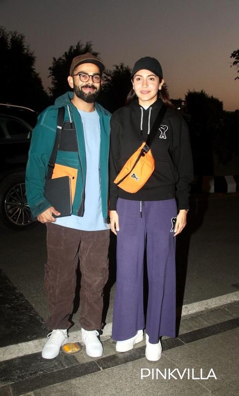 Virat Kohli And Anushka Sharma, Anushka Sharma Virat Kohli, Anushka Sharma And Virat, Virat Kohli And Anushka, Famous Indian Actors, Celebrity Casual Outfits, Airport Look, Street Style Outfits Men, Anushka Sharma