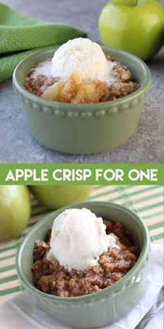 Apple Crisp For One, Crockpot Apple, Easy Apple Crisp Recipe, Recipe For 1, Small Batch Baking, Bolo Fit, Single Serve Desserts, Single Serving Recipes, Crisp Apple