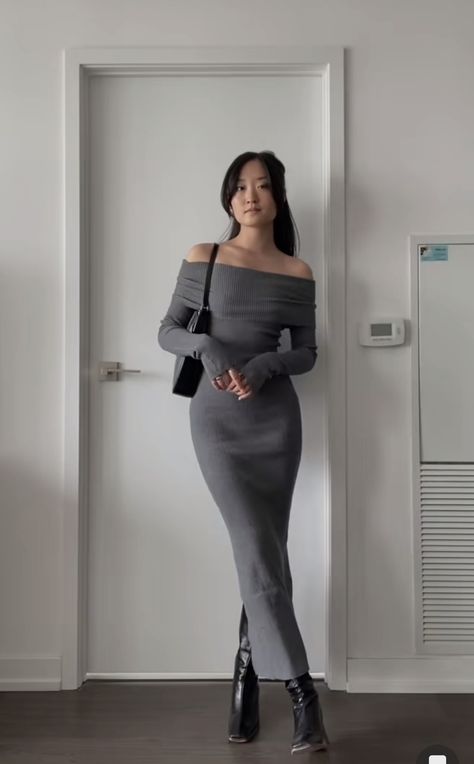 Turtleneck With Dress Outfit, Heels For Long Dresses, Hotel Worker Outfit, Winter Outfits Dresses Cold Weather, Classy Winter Dress Outfit, Wedding Guest Dress Winter Classy, Candace Owens Outfits, Coat Over Dress, Long Sleeve Maxi Dress Outfit