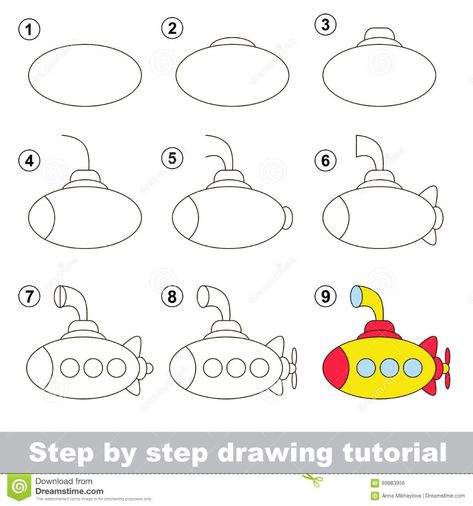 Submarine Illustration, Submarine Drawing, Education Drawing, Kid Game, Toddler Drawing, Birthday Bulletin Boards, Cubism Art, Educational Games For Kids, Easy Doodle Art