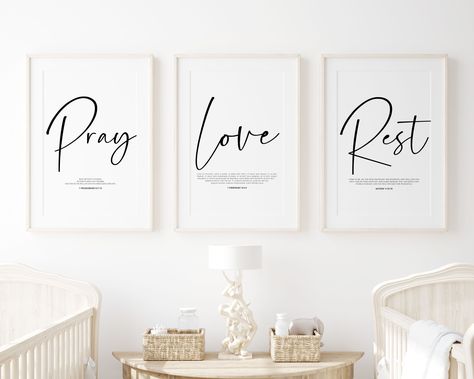 Scripture Wall Decor Bedroom, Bible Verse Wall Art Decor, Christian Wall Decor Ideas Bedroom, Love Quotes Wedding, Christian Minimalist, Wall Frame Design, Bible Quotes Pictures, Pretty Wall Art, Bible Artwork